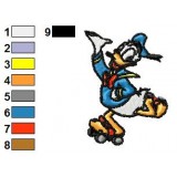 Donald Duck Skating Embroidery Design